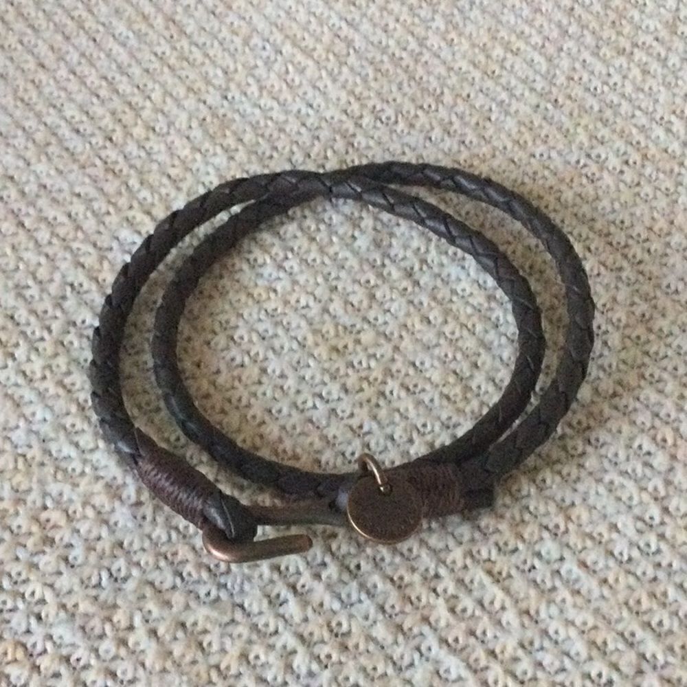 Capitol & Co. braided leather double wrap bracelet